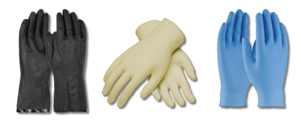 a selection of cleanroom gloves